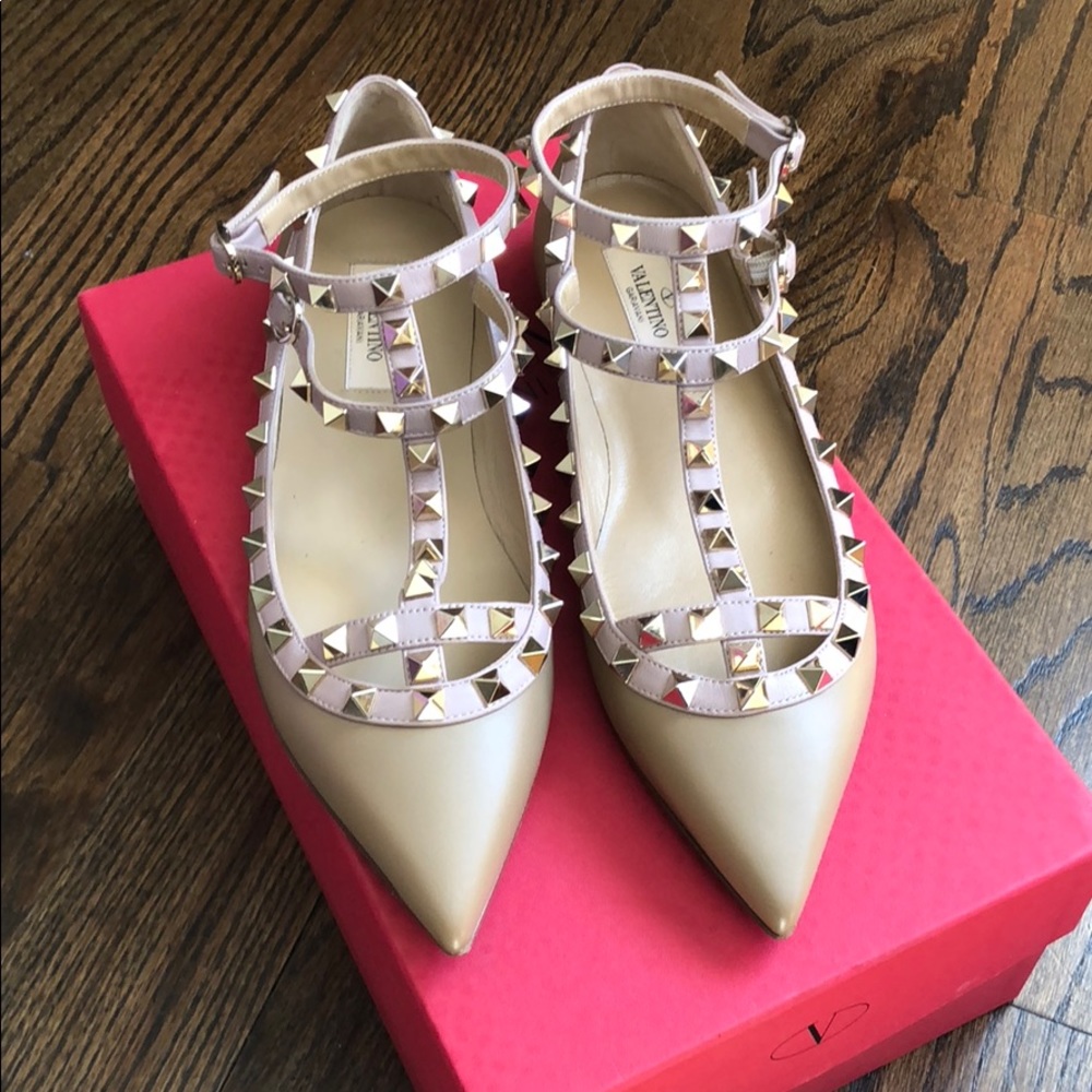 Valentino rockstud cage ballerina flat